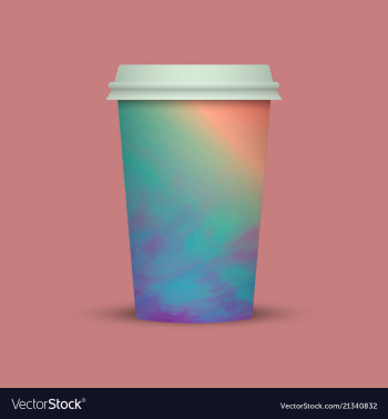 Watercolor coffee cup to go vector image Watercolor coffee cup to go vector image