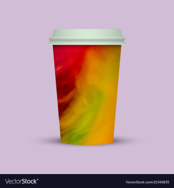 Watercolor coffee cup to go vector image Watercolor coffee cup to go vector image