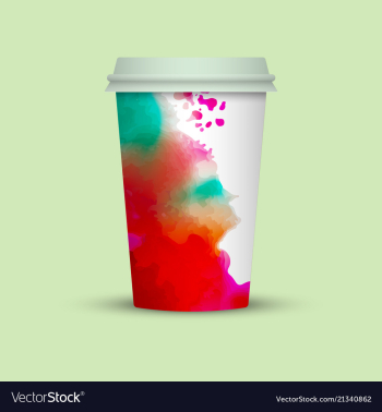 Watercolor coffee cup to go vector image Watercolor coffee cup to go vector image