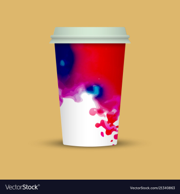 Watercolor coffee cup to go vector image Watercolor coffee cup to go vector image