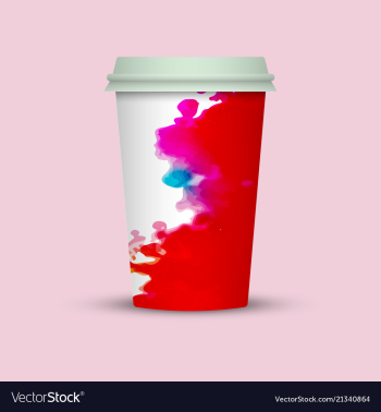 Watercolor coffee cup to go vector image Watercolor coffee cup to go vector image