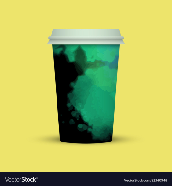 Watercolor coffee cup to go vector image Watercolor coffee cup to go vector image