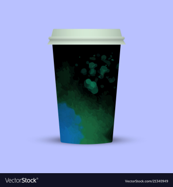 Watercolor coffee cup to go vector image Watercolor coffee cup to go vector image