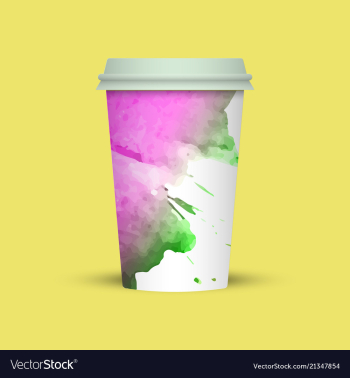 Watercolor coffee cup to go vector image Watercolor coffee cup to go vector image