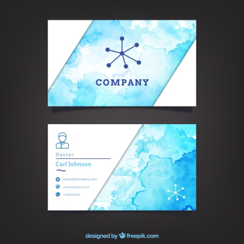 Watercolor company card template