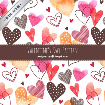 Watercolor cute hearts pattern Watercolor cute hearts pattern