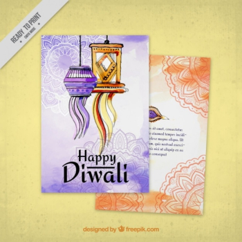 Watercolor diwali brochure templates 