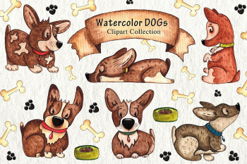 Watercolor DOGs Collection Watercolor DOGs Collection