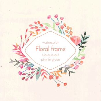 Watercolor floral frame design