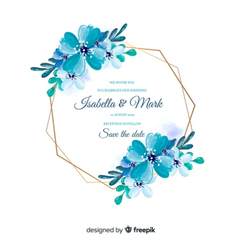 Watercolor floral frame wedding invitation Free Vector Watercolor floral frame wedding invitation Free Vector