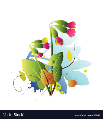 Watercolor floral vector image Watercolor floral vector image