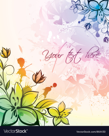Watercolor floral vector image Watercolor floral vector image