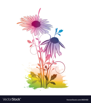 Watercolor floral vector image Watercolor floral vector image