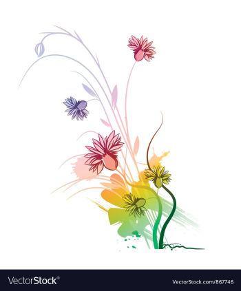 Watercolor floral vector image Watercolor floral vector image
