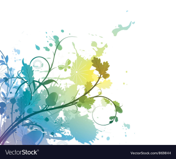 Watercolor floral vector image Watercolor floral vector image
