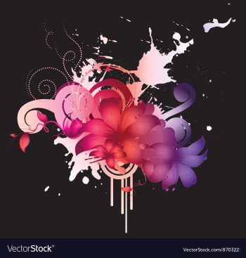 Watercolor floral vector image Watercolor floral vector image