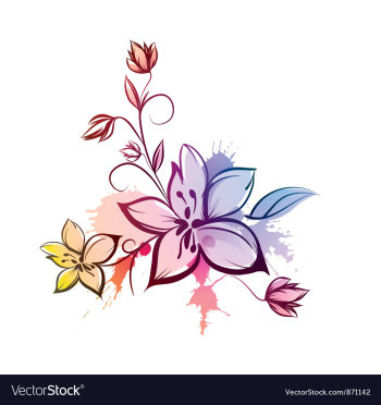 Watercolor floral vector image Watercolor floral vector image