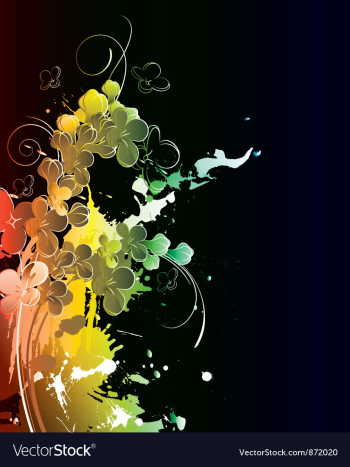 Watercolor floral vector image Watercolor floral vector image