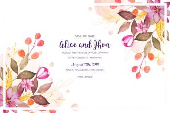Watercolor floral wedding invitation Watercolor floral wedding invitation