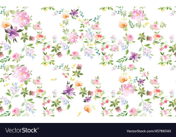 watercolor flower with leaves repeat design fabric