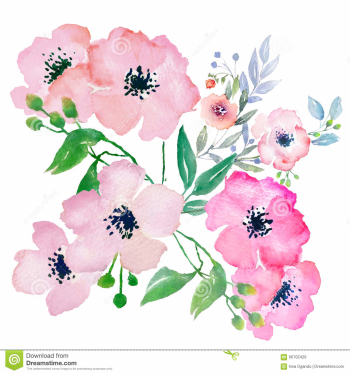 Watercolor Flowers, Clip Art Stock Illustration - Illustration of ...