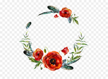 Watercolor: Flowers Floral design Wreath Garland Illustration - ara design element 