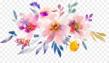 Watercolor: Flowers Paper Watercolor painting - Hand-painted watercolor spring flowers 