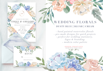 Watercolor Flowers PNG Clipart, Blue Watercolor Flowers Background ...