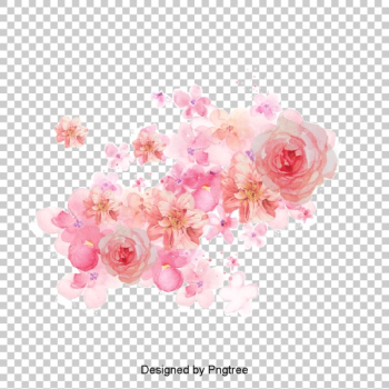 Watercolor flowers shading PNG