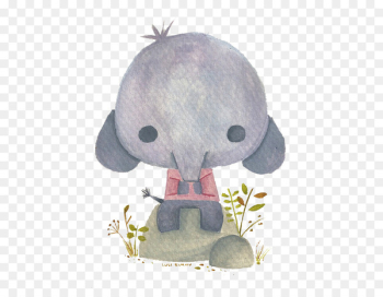 Watercolor: Flowers Watercolor painting Elephant Illustration - Watercolor painted gray elephant 