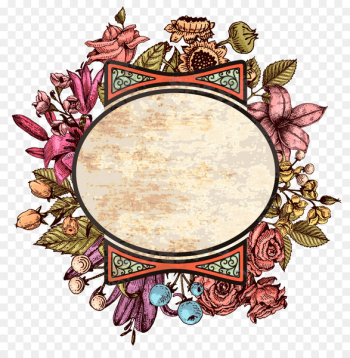 Watercolor: Flowers Watercolor painting - Retro watercolor flower borders 