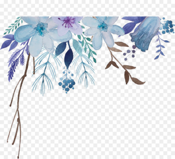Watercolor: Flowers Watercolor painting Royalty-free - Painted floral decorative pattern 