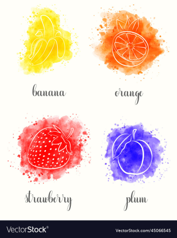 watercolor fruits set watercolor fruits set