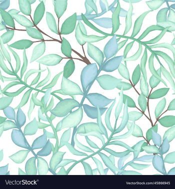 watercolor green leaves seamless repeat design