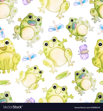 watercolor hand-drawn cute frogs with butterflies watercolor hand-drawn cute frogs with butterflies
