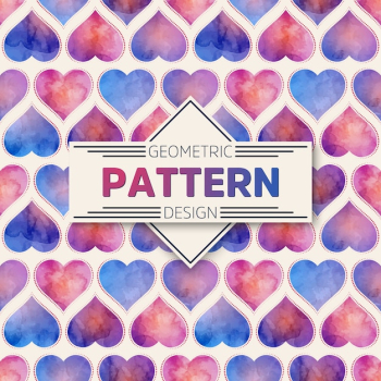 Watercolor hearts pattern Watercolor hearts pattern