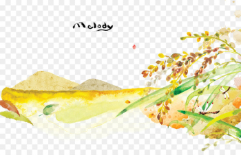 Watercolor Landscape Watercolor painting Landscape painting Illustration - Watercolor wheat 