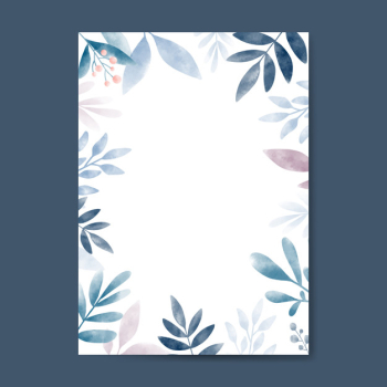 Watercolor leaves with copy space design Free Vector