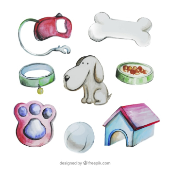 Watercolor nice dog elements Watercolor nice dog elements