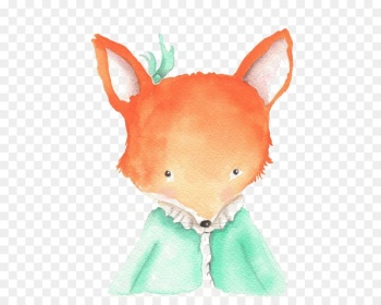 Watercolor painting Art Illustration - Little Fox Watercolor painting Art Illustration - Little Fox