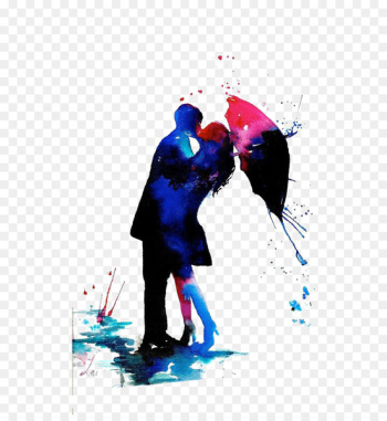 Watercolor painting Art Illustration - Lovers Watercolor painting Art Illustration - Lovers