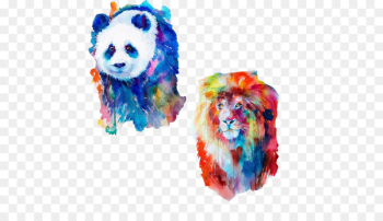 Watercolor painting Art Lion Illustration - Cats watercolor Avatar 