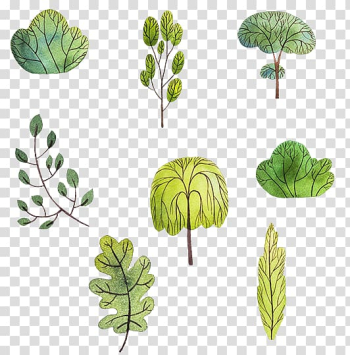 Watercolor painting Autumn Illustration, Autumn watercolor trees transparent background PNG clipart