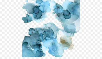 Watercolor painting Blue - Light blue watercolor water droplets 