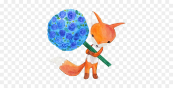 Watercolor painting Cartoon Illustration - Little Fox Watercolor painting Cartoon Illustration - Little Fox
