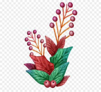 Watercolor painting Christmas Day Image Graphics Design - floral christmas 
