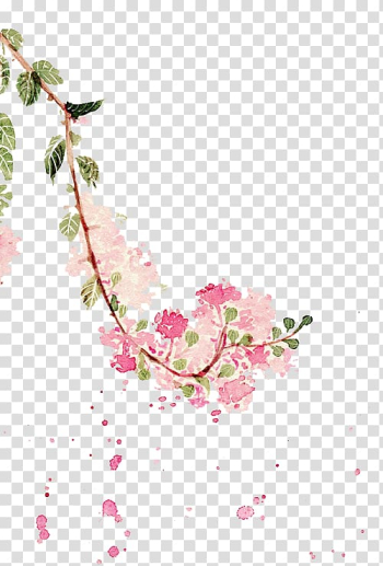 Watercolor painting Crepe-myrtle Illustration, Watercolor flowers transparent background PNG clipart