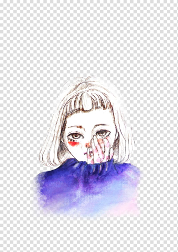 Watercolor painting Drawing Homo sapiens Girl Art, watercolour transparent background PNG clipart