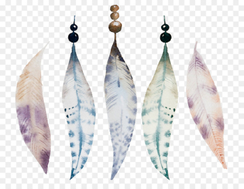 Watercolor painting Drawing Illustration - Beautiful watercolor feather 