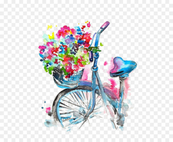 Watercolor painting Drawing Illustration - bicycle Watercolor painting Drawing Illustration - bicycle